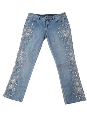 VS Kiss Embellished Light Blue Women's Jeans Y2k
